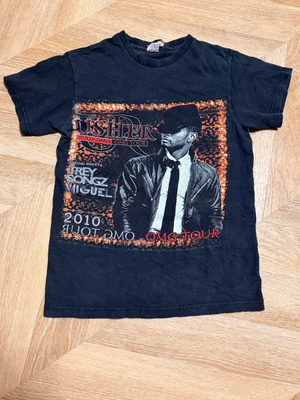 Usher 2010 OMG Tour Trey Songz Miguel Black Concert Tee